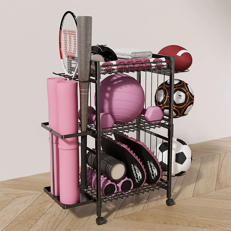 ফ্লোর স্ট্যান্ডিং মেটাল যোগ ম্যাট স্টোরেজ র্যাক